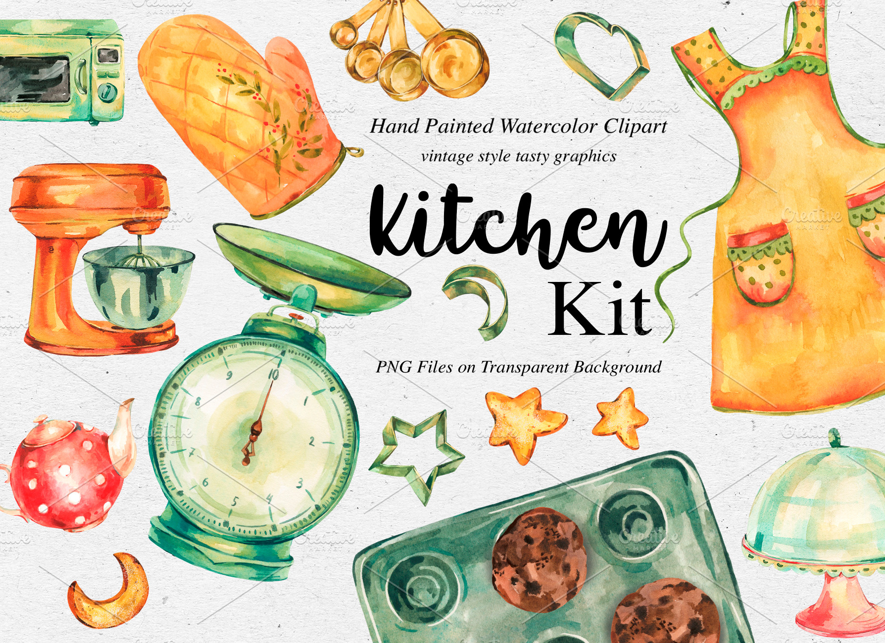 Kitchen Utensils Watercolor Clipart. Graphic by sabina.zhukovets