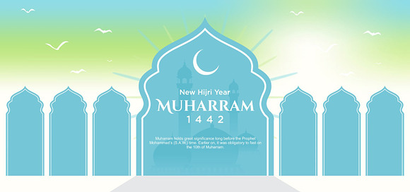 25 Muharram Banner Islamic New Year | Vector Graphics ~ Creative Market