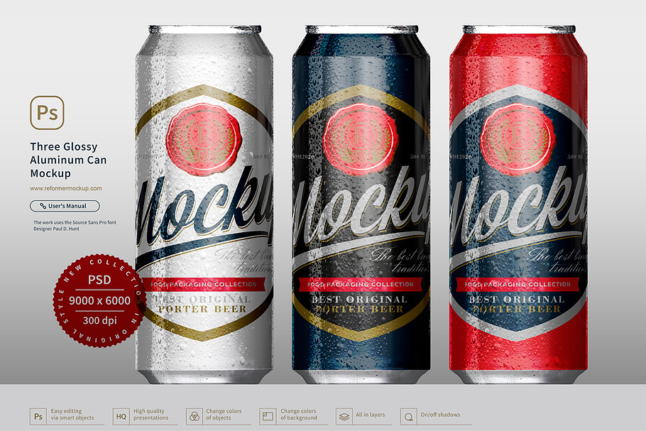 Download 500ml Matte Aluminum Can Mockup Creative Photoshop Templates Creative Market