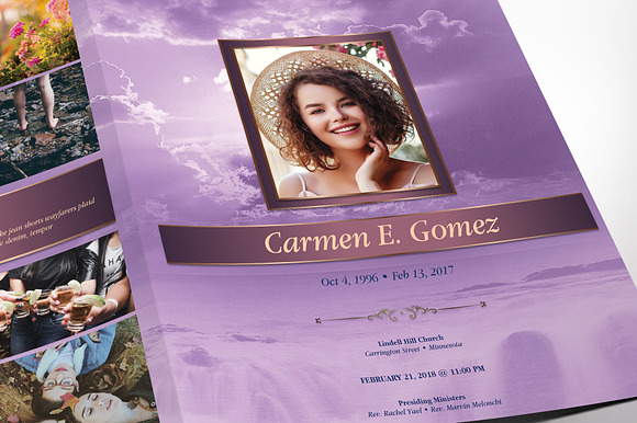 Air Bubbles Trifold Funeral Program Template