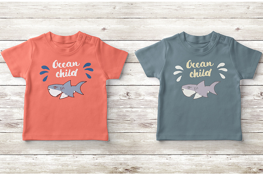 Cute Sharks Set and Patterns | Pre-Designed Photoshop Graphics ...