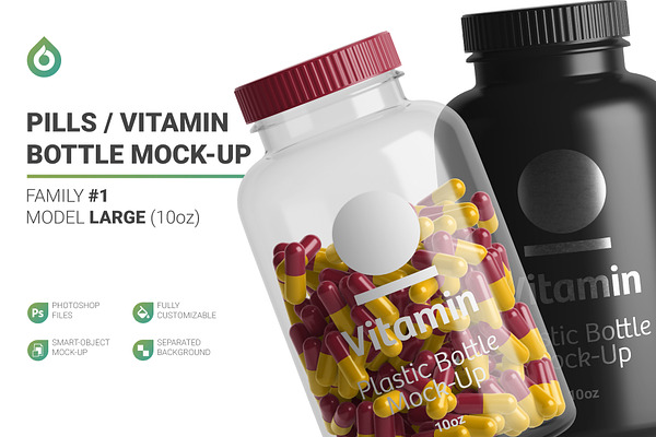 Download Vitamins Bottle Mockup | Creative Photoshop Templates ...