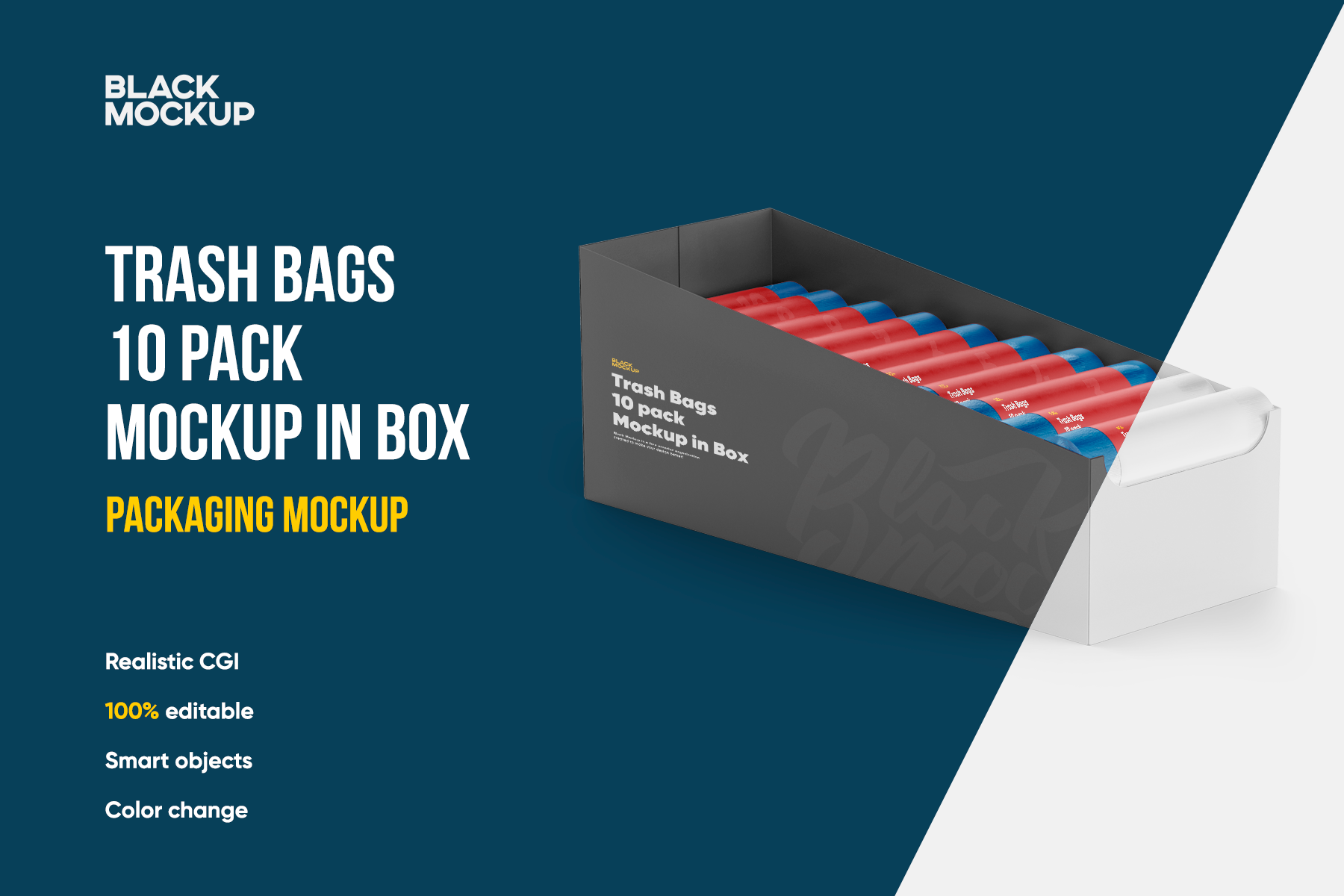 Download Trash Bags 10 Pack In Box Mockup Creative Photoshop Templates Creative Market