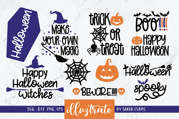 Halloween Svg Cut File Vector Dxf Pre Designed Illustrator Graphics Creative Market