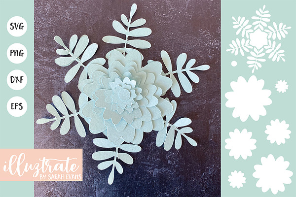 Download 3d Paper Flower Template Svg Cut Pre Designed Illustrator Graphics Creative Market