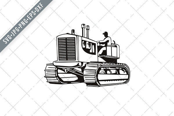 Download Vintage Large Heavy Tractor Svg Pre Designed Illustrator Graphics Creative Market Yellowimages Mockups