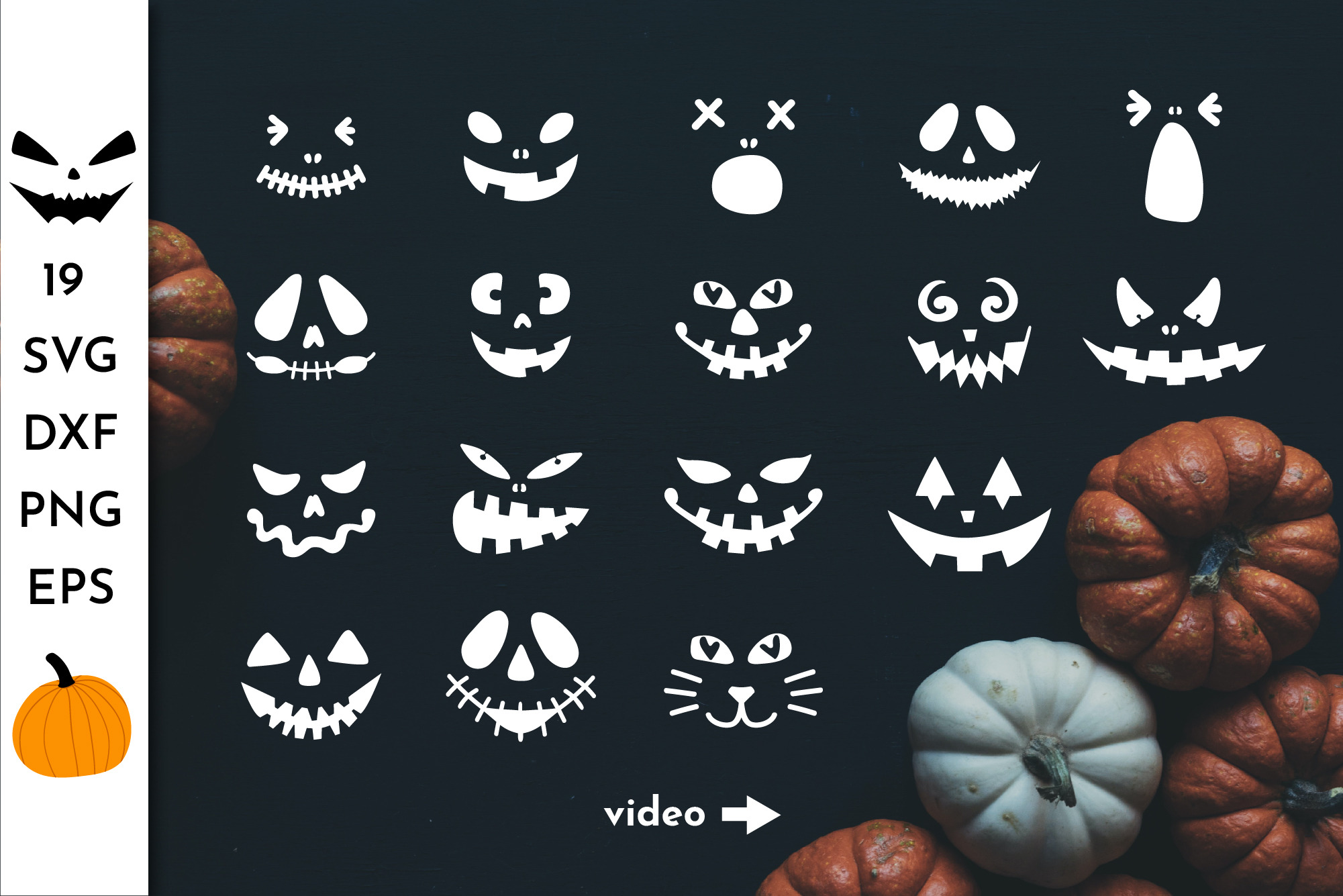 Download Halloween Clipart Pumpkin Faces Svg Pre Designed Photoshop Graphics Creative Market PSD Mockup Templates