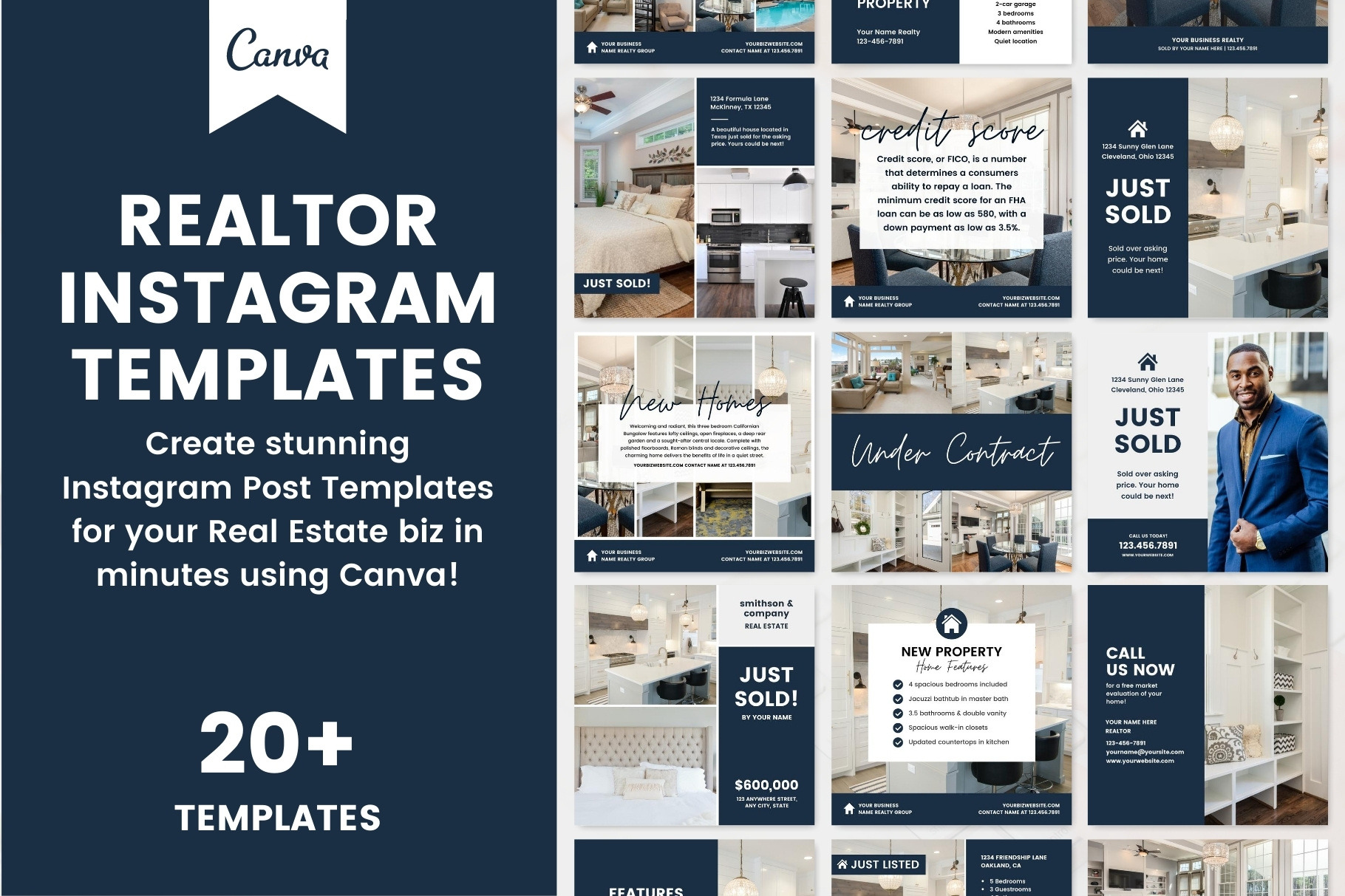 Download Instagram Realtor Canva Templates Creative Canva Templates Creative Market