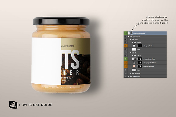 Download Organic Nut Butter Packaging Mockup Creative Photoshop Templates Creative Market