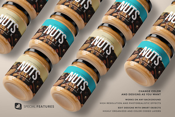 Download Organic Nut Butter Packaging Mockup Creative Photoshop Templates Creative Market