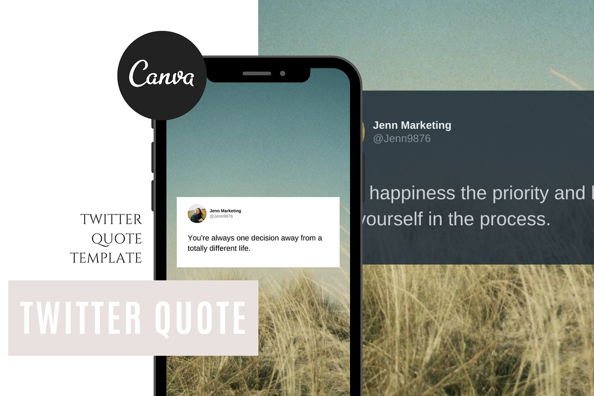 Twitter Quote Template For Canva | Creative Canva Templates ~ Creative