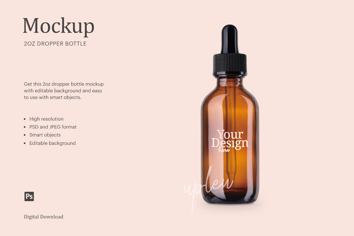 Download 2oz Dropper Bottle Label Mockup Creative Photoshop Templates Creative Market