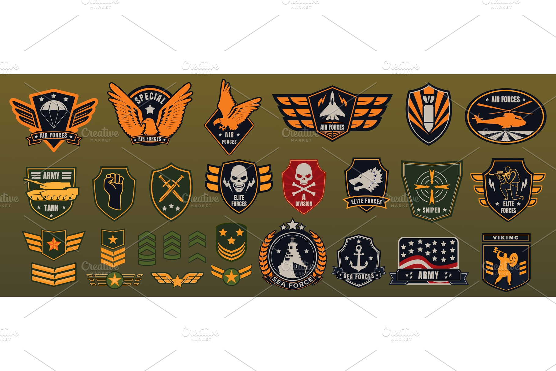 Army Military Badge Vector 