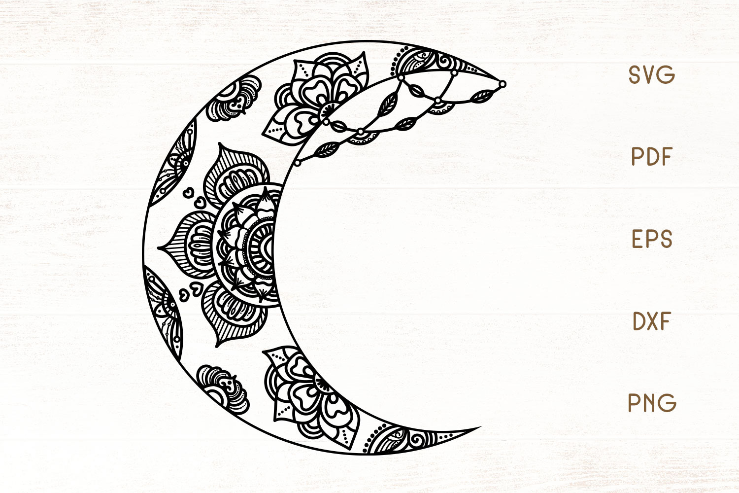 Download Floral Crescent Moon Svg Moon Svg Pre Designed Photoshop Graphics Creative Market