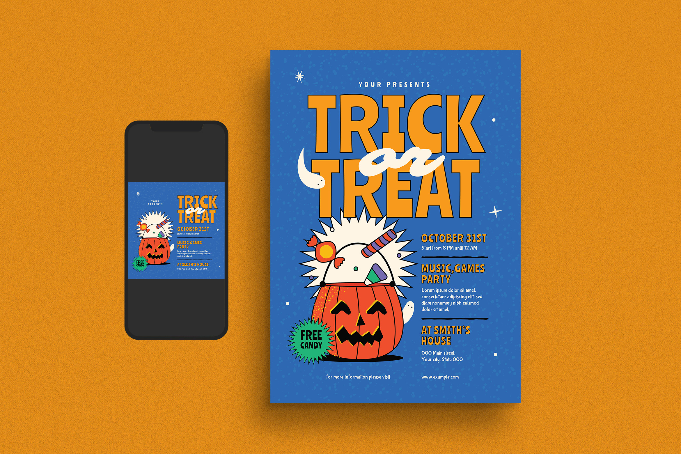 Trick or Treat Event Flyer Flyer Templates Creative Market