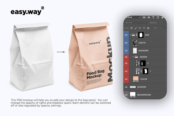 Food Bag PSD Mockup  Packaging Mockups ~ Creative Market