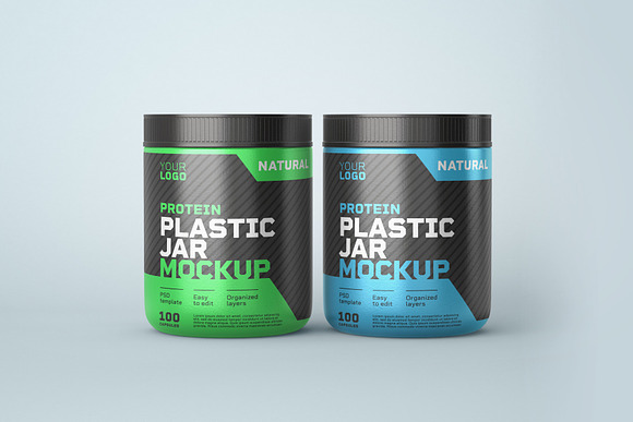 Protein Powder Container Mockups  Packaging Mockups ~ Creative Market