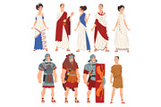 Roman Men and Women in Traditional | People Illustrations ~ Creative Market