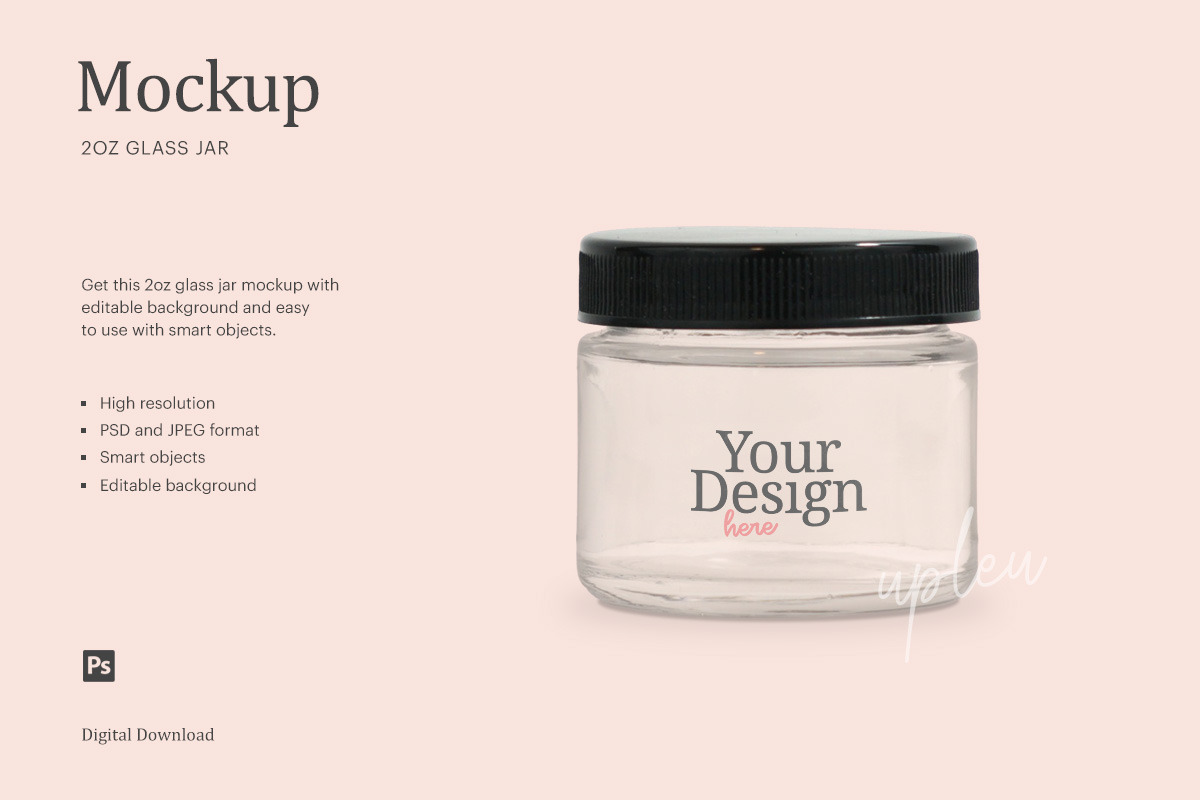 Download 2 Oz Glass Jar Mock Up Creative Photoshop Templates Creative Market