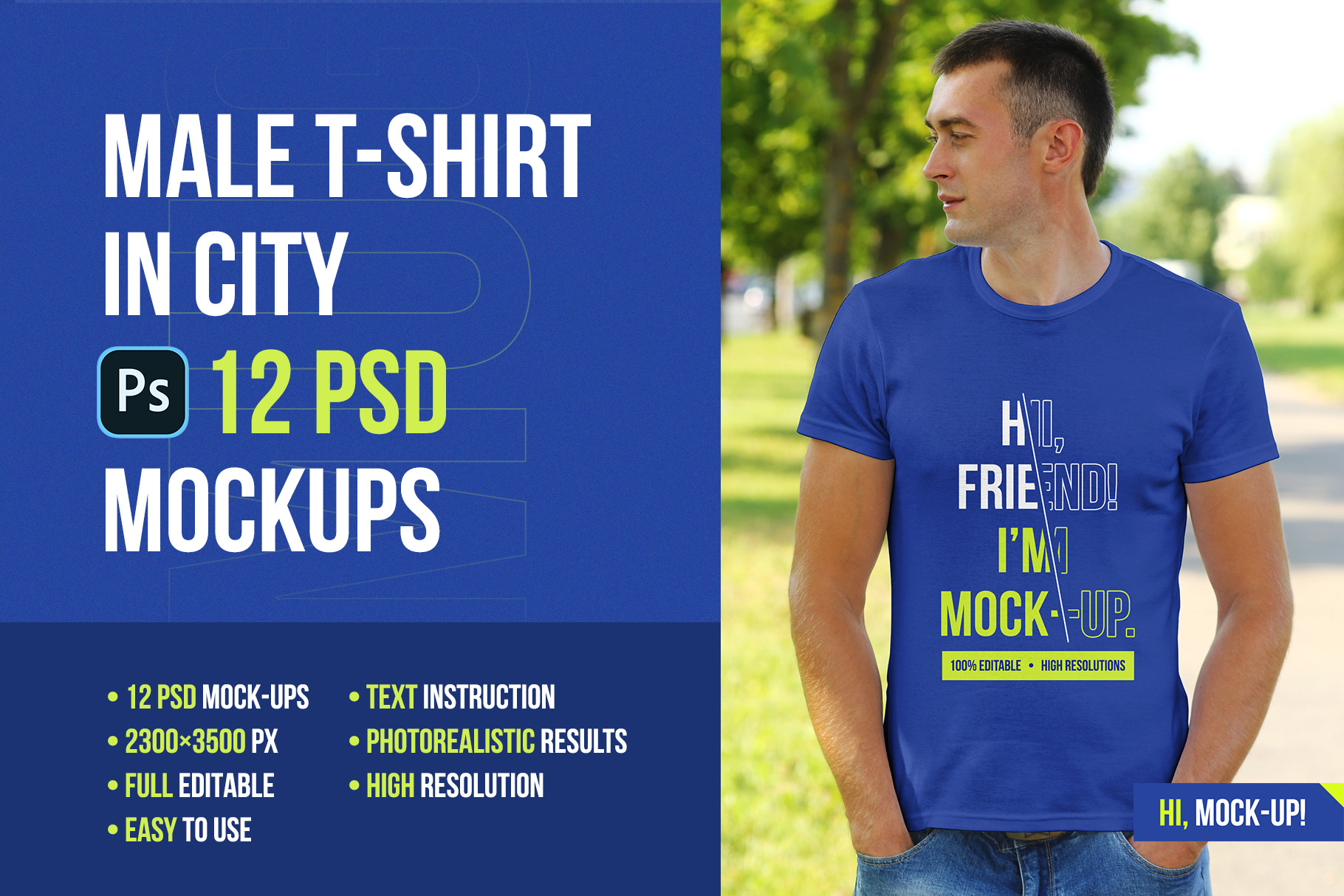 Male T Shirt In City Mockups Creative Product Mockups Creative Market