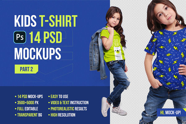 Kids T Shirt Mockups Part 2 Creative Photoshop Templates Creative Market