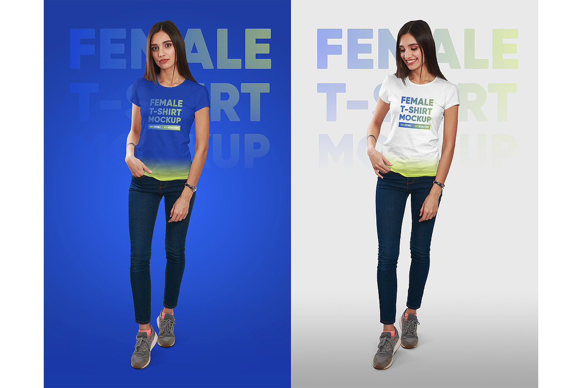 Female T-Shirt Mockups Vol 3. Part 2 | Creative Photoshop ...