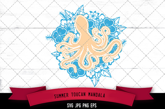 Download Octopus Floral Mandala Vector Pre Designed Illustrator Graphics Creative Market PSD Mockup Templates