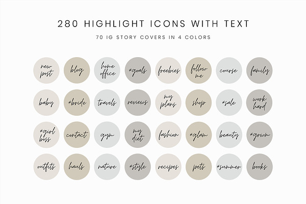 Neutral colors IG story highlights | Creative Canva Templates ...