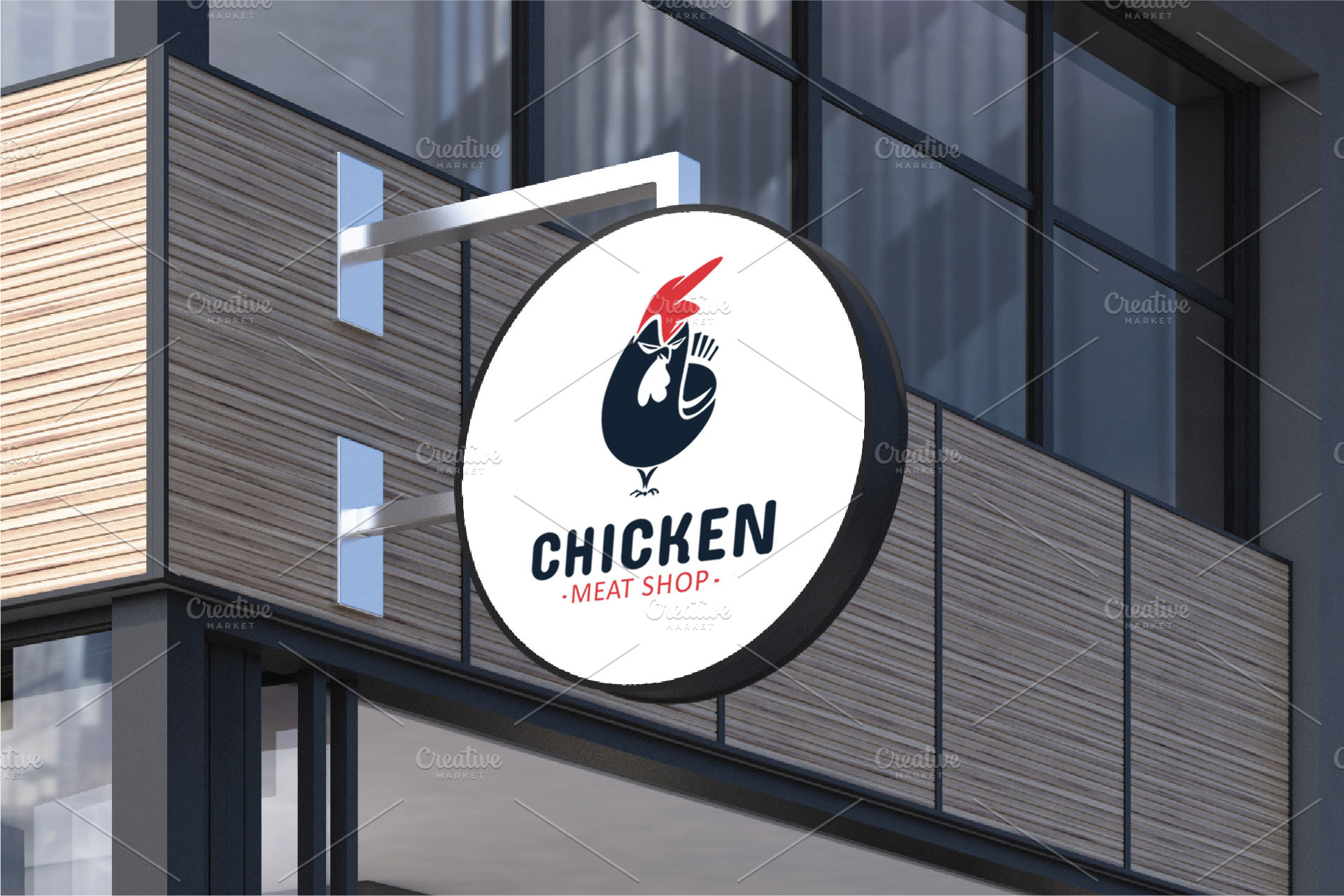 Download Chicken Meat Shop Logo Template Creative Illustrator Templates Creative Market