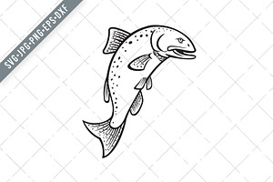 Download Chinook Salmon Or Quinnat Salmon Svg Pre Designed Illustrator Graphics Creative Market