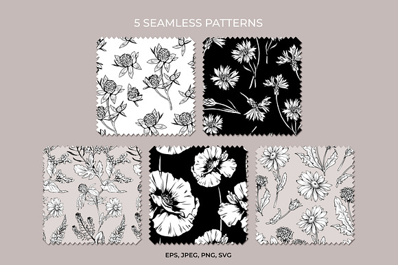 Download Flowers Line Art Floral Clipart Pre Designed Photoshop Graphics Creative Market