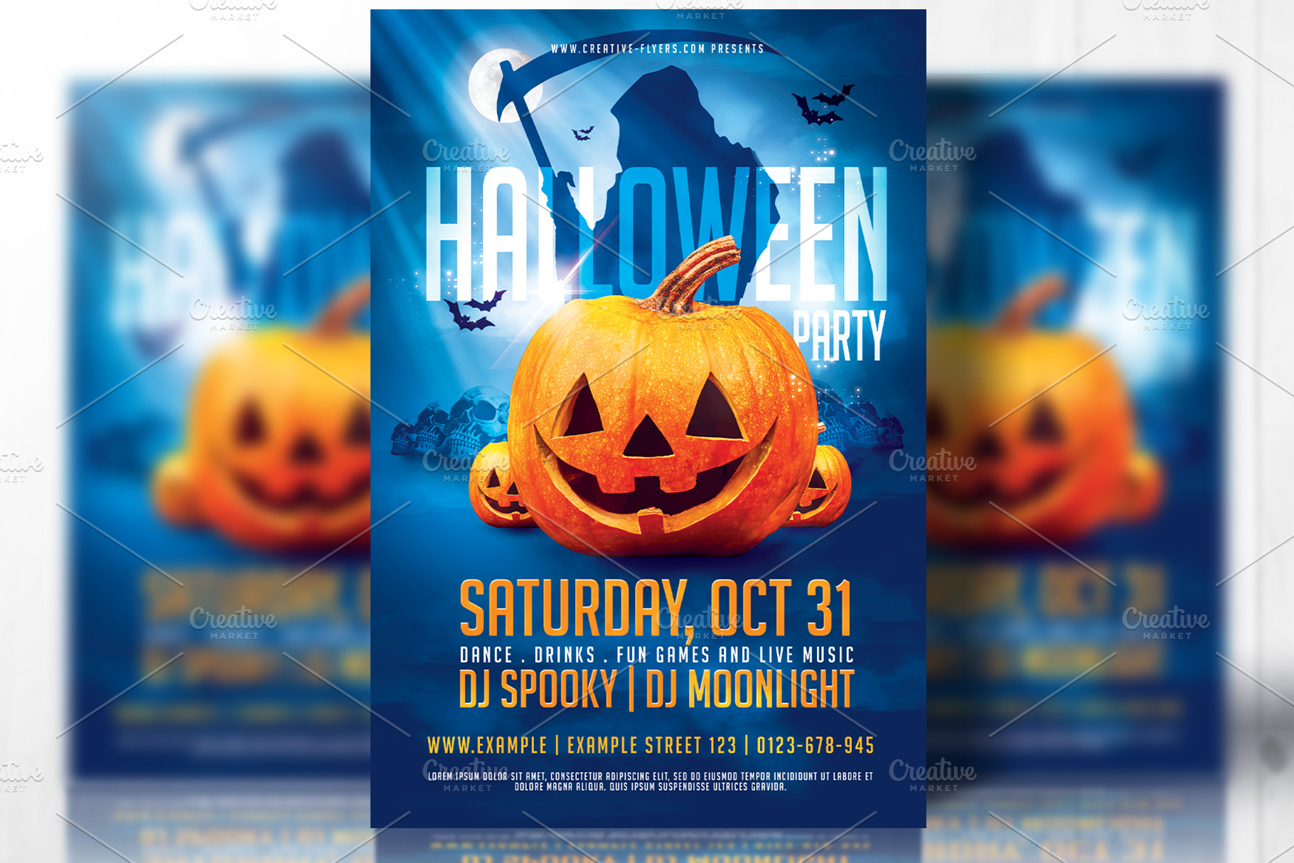 Halloween Flyer Template Creative Photoshop Templates Creative Market