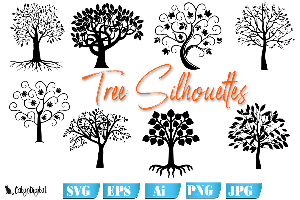 Download Tree Silhouettes Clipart Pre Designed Photoshop Graphics Creative Market