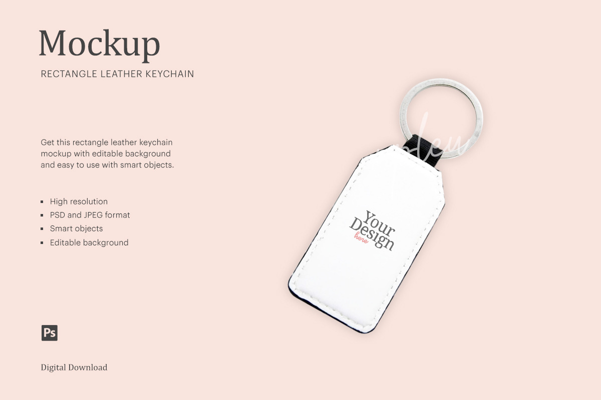 Download Rectangle Leather Keychain Mock Up | Creative Photoshop ...