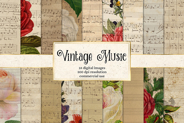 Download Vintage Christmas Sheet Music Pre Designed Photoshop Graphics Creative Market