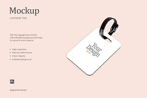 Download PU Leather Luggage Tag Mock Up | Creative Photoshop ...