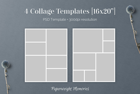 Download 4 16x20 Collage Boards Psd Templates Creative Photoshop Templates Creative Market PSD Mockup Templates