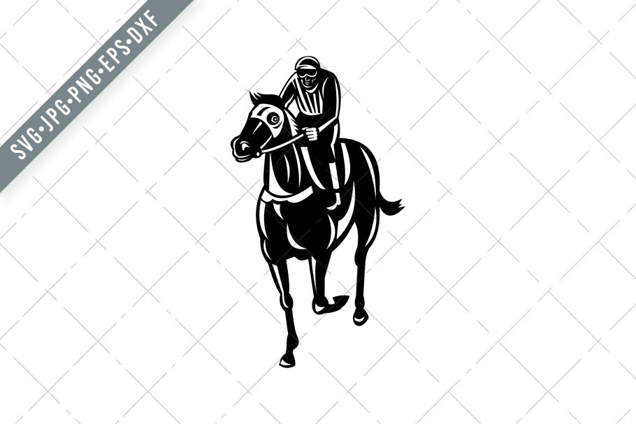 Download Jockey Racing Thoroughbred Horse Svg Pre Designed Illustrator Graphics Creative Market