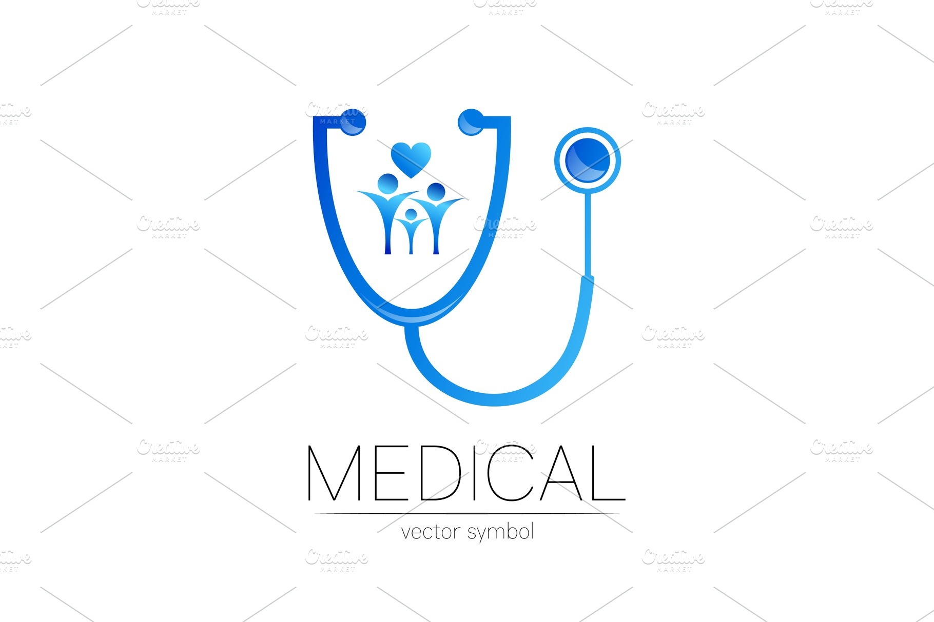 Stethoscope and people vector | Graphic Objects ~ Creative Market