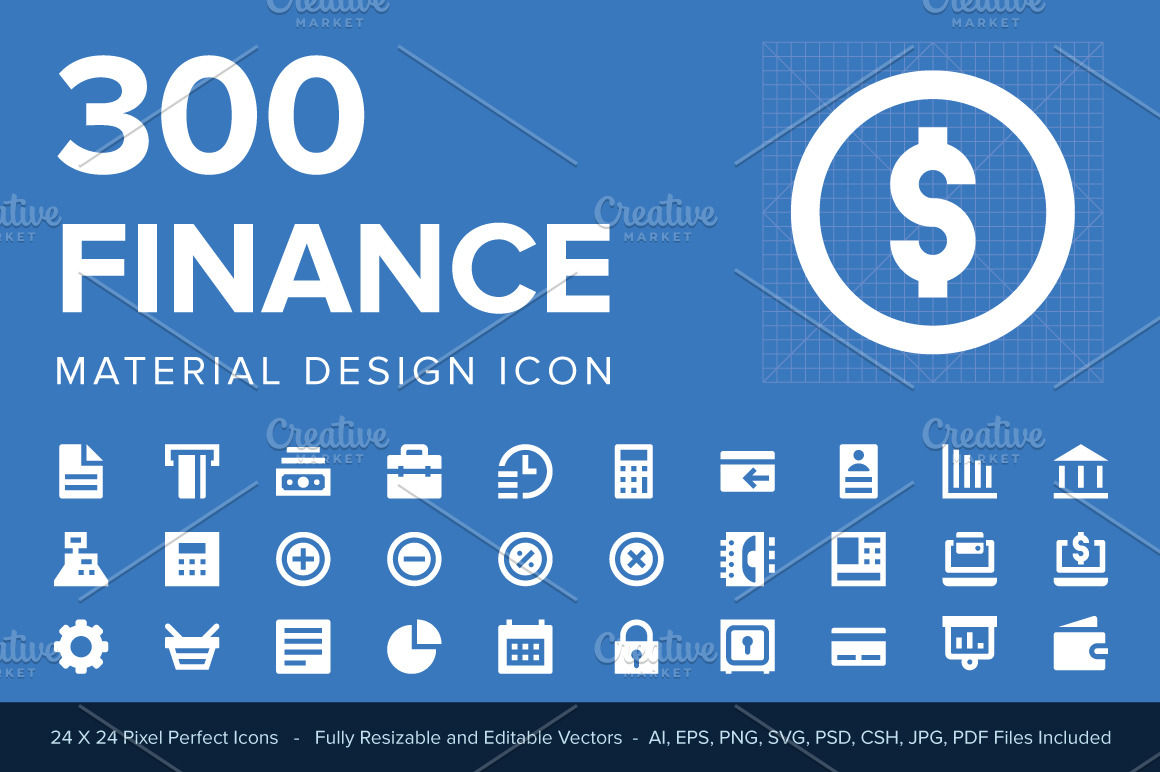 Download 300 Finance Material Design Icons Pre Designed Photoshop Graphics Creative Market