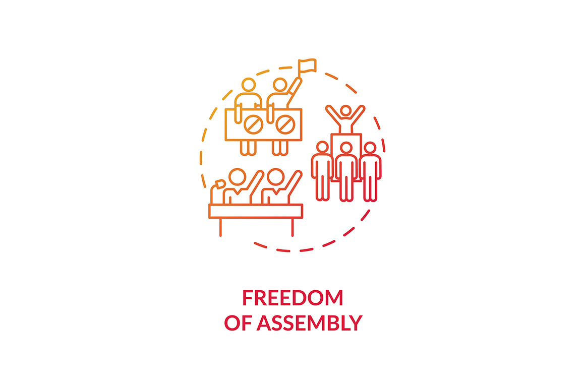 Freedom Of Assembly Concept Icon Outline Icons ~ Creative Market