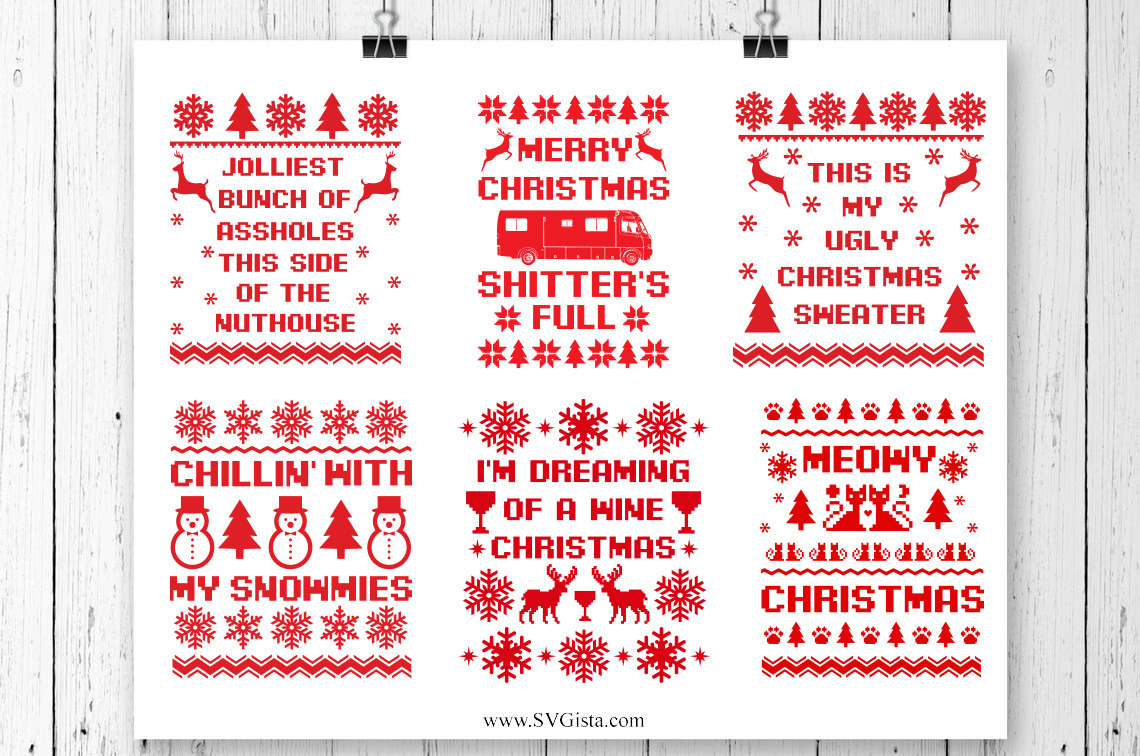 Download Ugly Christmas Sweater Svg Bundle Pre Designed Photoshop Graphics Creative Market PSD Mockup Templates