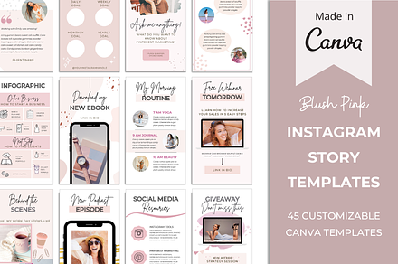 Instagram Post Templates - Lady Boss | Canva Templates ~ Creative Market