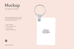 Download Rectangle Keychain Mock Up Creative Photoshop Templates Creative Market