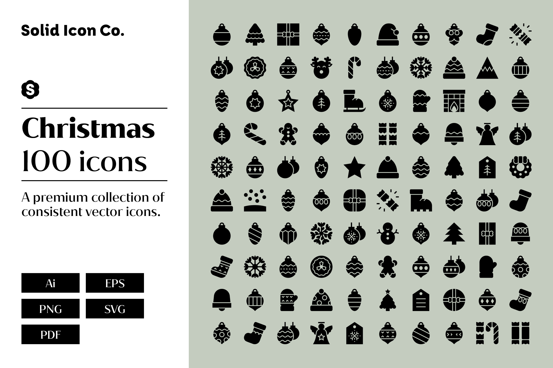 Download Christmas Icons Creative Market PSD Mockup Templates