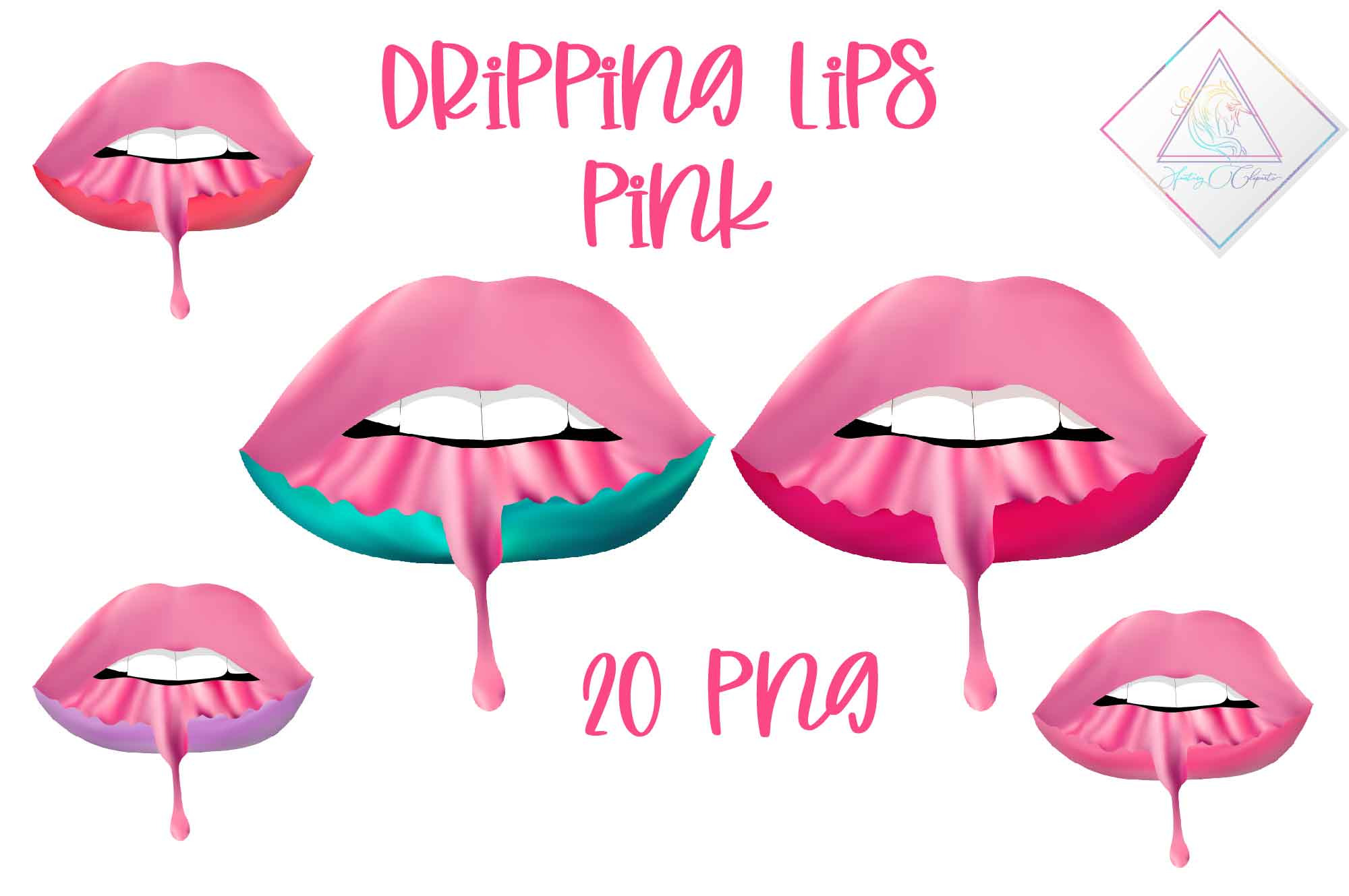 Download Pink Dripping Lips Clipart Creative Market