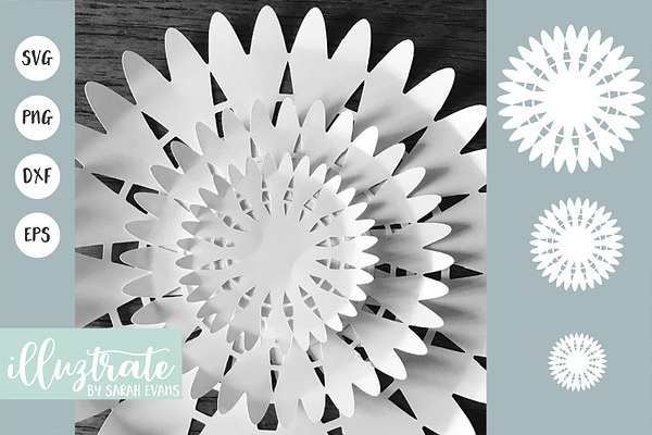 Download 3d Paper Flower Template Svg Cut Pre Designed Illustrator Graphics Creative Market PSD Mockup Templates