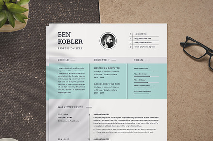 Resume/CV Word | Illustrator Templates ~ Creative Market