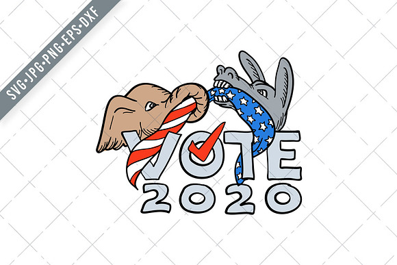 Download Elephant And Donkey Vote 2020 Svg Pre Designed Illustrator Graphics Creative Market