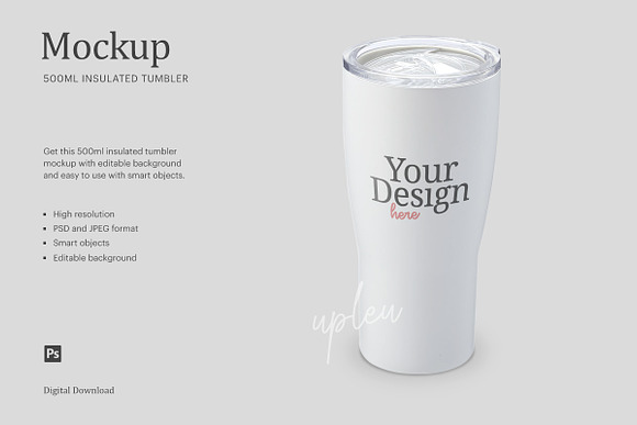 Download 500 Ml Insulated Tumbler Mock Up Creative Photoshop Templates Creative Market